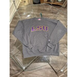 Vintage‎ LSU Tigers Champion Men's Medium Pullover Sweatshirt Gray College Sz L